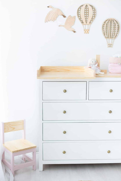 Cómoda Mudador Mila + Accesorio Mudador de Madera | Diseño 2 en 1