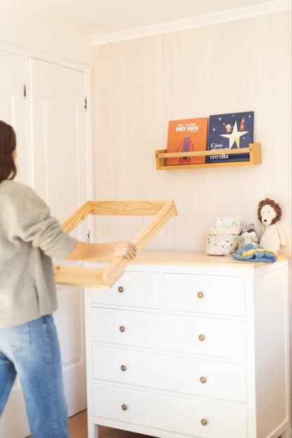 Base mudador desmontable para cómoda - Madera natural